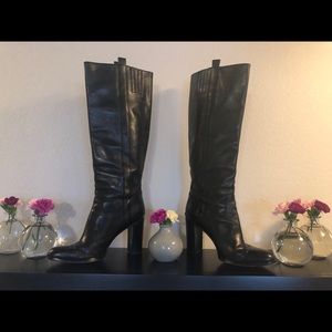 Michael Kors Black Leather Knee Length Boots